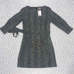 H&M Woven Business Dress Small Belted Gray/Black